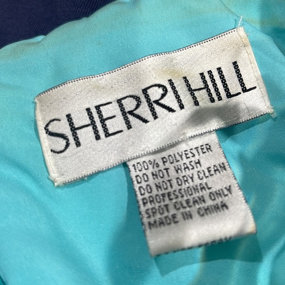 Sherri Hill Strapless Gown with beading, Aqua/Purple - Picture 4 of 4